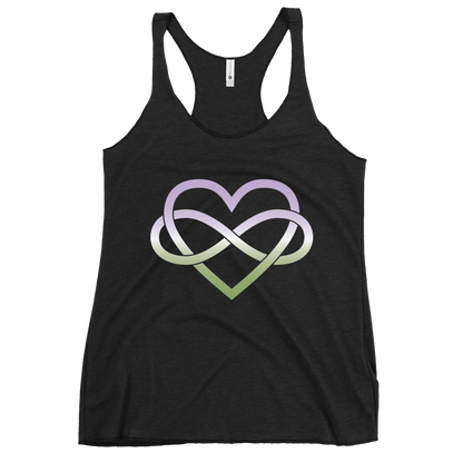 Polyamory Infinity Heart - Genderqueer Women's Racerback Tank