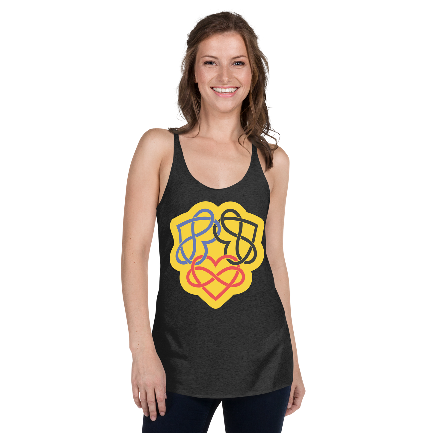 Poly Infinity Hearts Interlocked Women's Racerback Tank