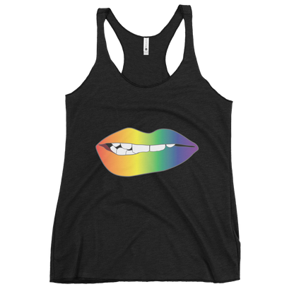 Biting Lips - Rainbow Pride - Gradient Women's Racerback Tank