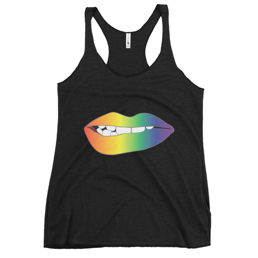 Biting Lips - Rainbow Pride - Gradient Women's Racerback Tank