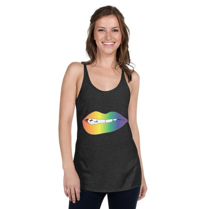 Biting Lips - Rainbow Pride - Gradient Women's Racerback Tank