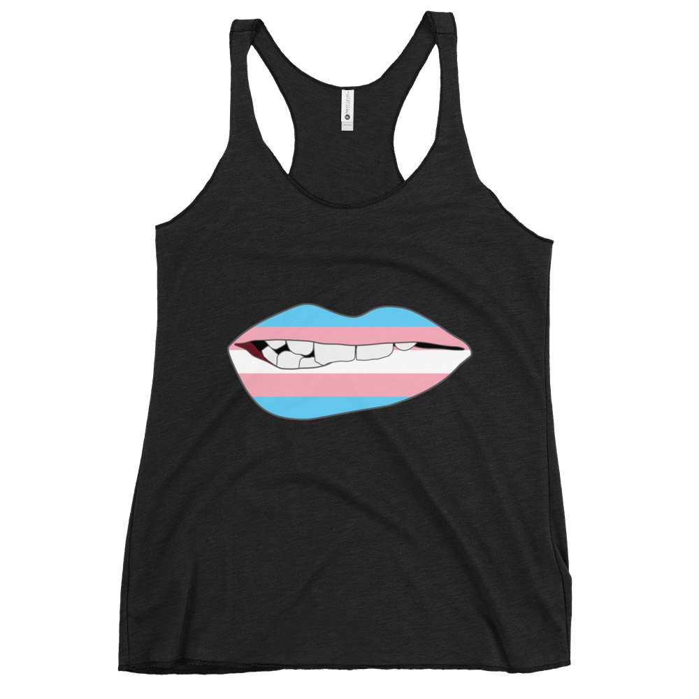 Biting Lips - Transgender Flag Women's Racerback Tank