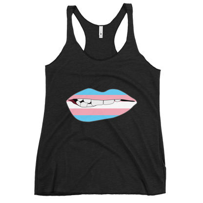 Biting Lips - Transgender Flag Women's Racerback Tank