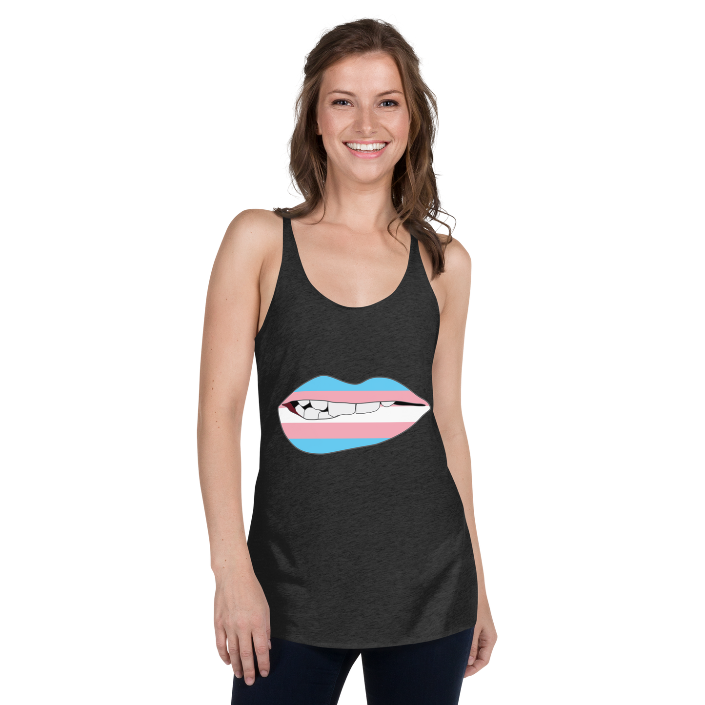 Biting Lips - Transgender Flag Women's Racerback Tank