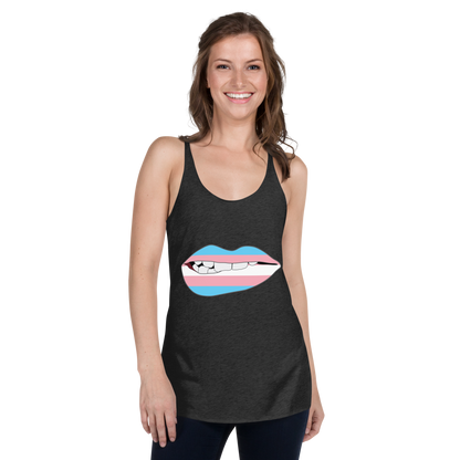 Biting Lips - Transgender Flag Women's Racerback Tank