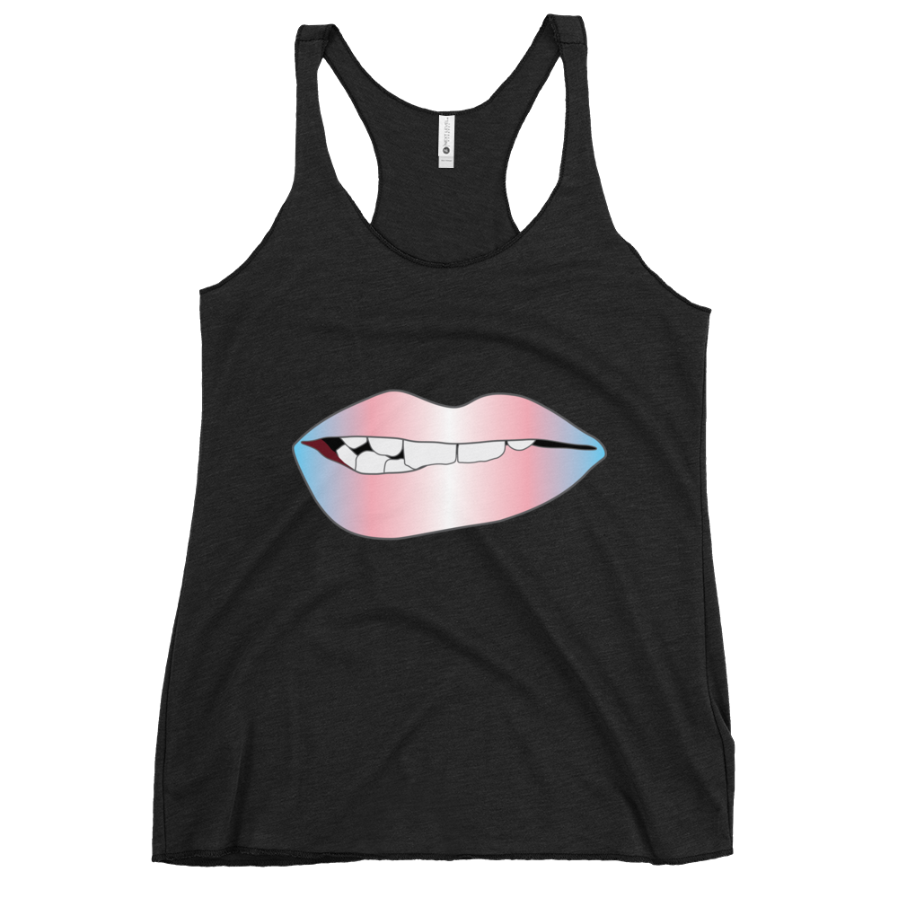 Biting Lips - Transgender Pride - Gradient Women's Racerback Tank