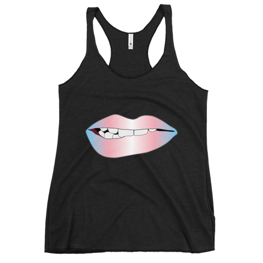 Biting Lips - Transgender Pride - Gradient Women's Racerback Tank