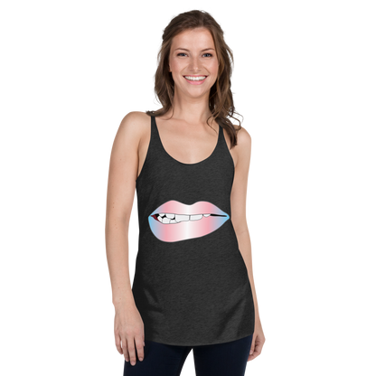 Biting Lips - Transgender Pride - Gradient Women's Racerback Tank