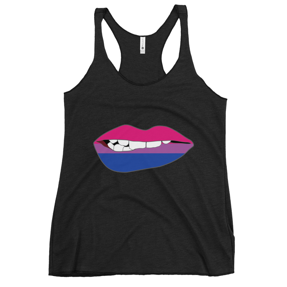 Biting Lips - Bisexual Flag Women's Racerback Tank