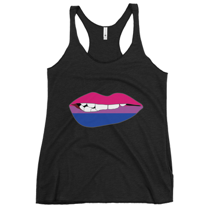 Biting Lips - Bisexual Flag Women's Racerback Tank