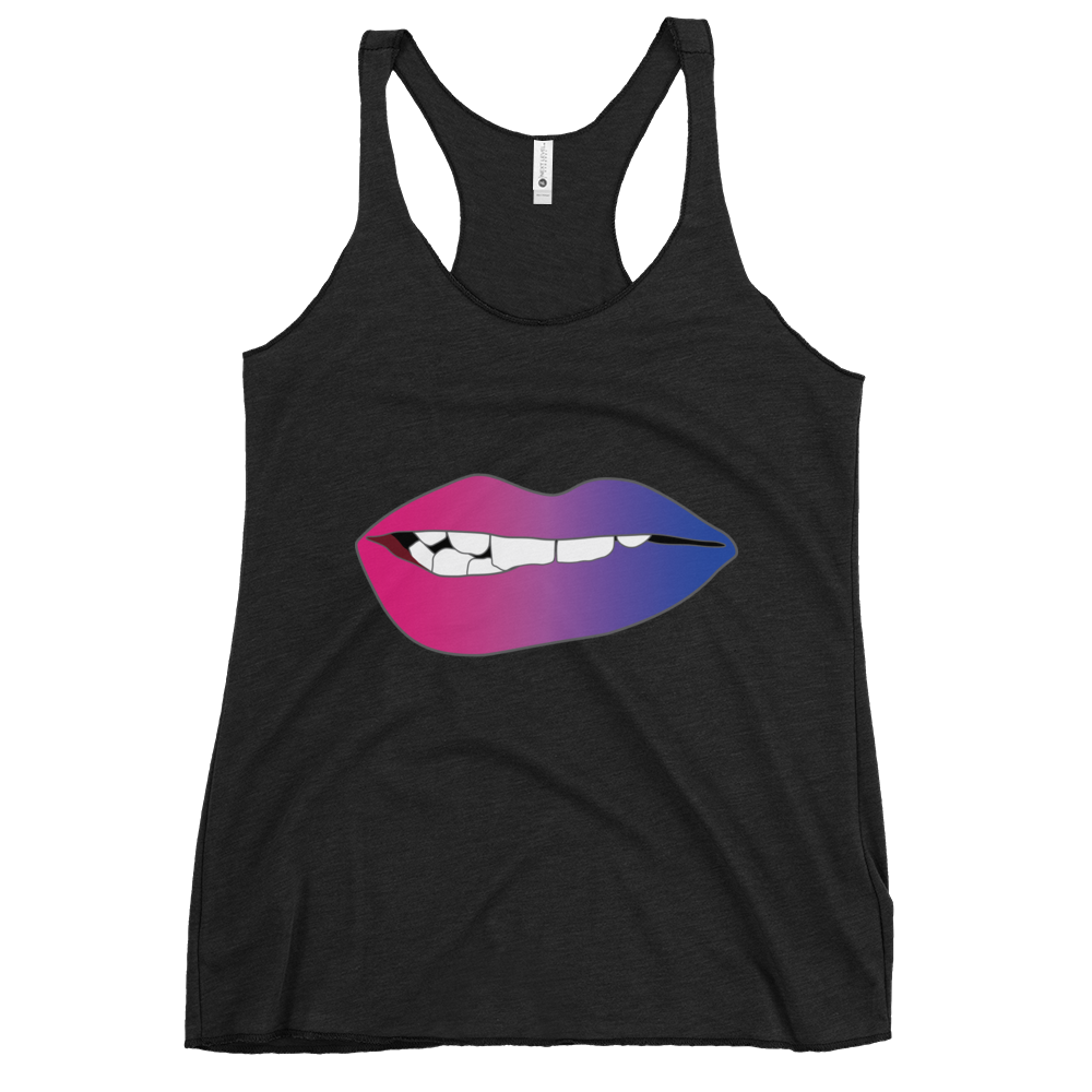 Biting Lips - Bisexual Pride - Gradient Women's Racerback Tank