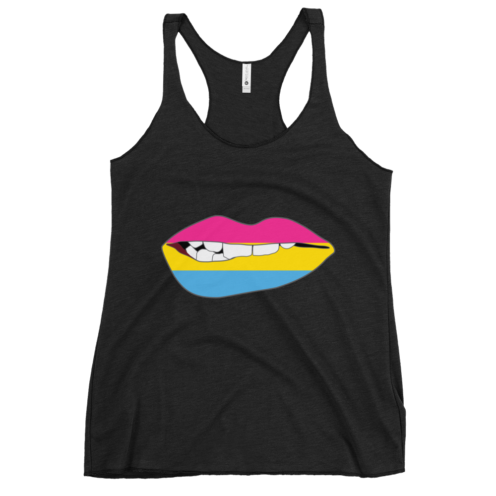 Biting Lips - Pansexual Flag Women's Racerback Tank