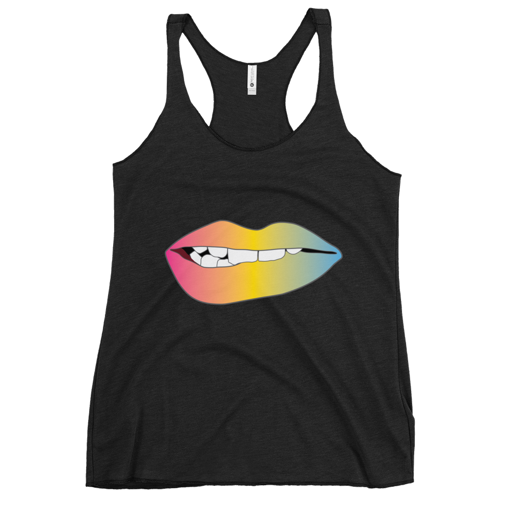 Biting Lips - Pansexual Pride - Gradient Women's Racerback Tank