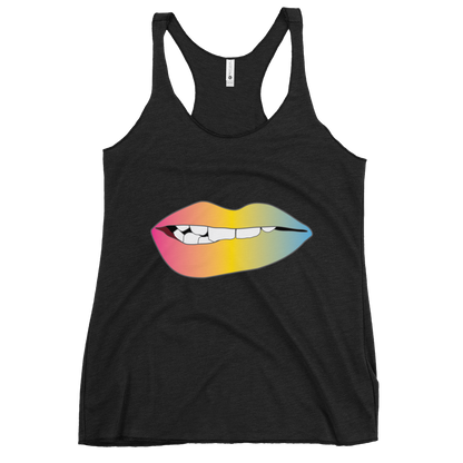 Biting Lips - Pansexual Pride - Gradient Women's Racerback Tank