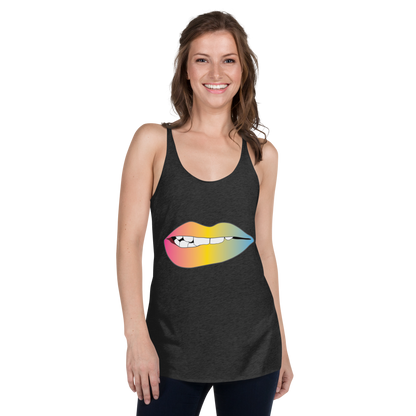 Biting Lips - Pansexual Pride - Gradient Women's Racerback Tank