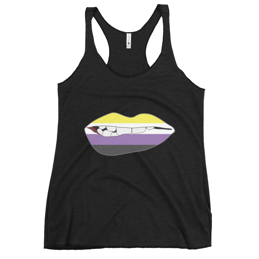 Biting Lips - Non-binary Flag Women's Racerback Tank