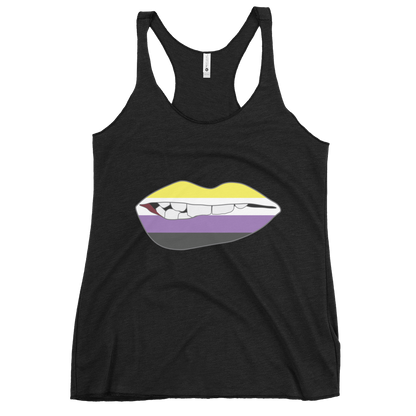 Biting Lips - Non-binary Flag Women's Racerback Tank