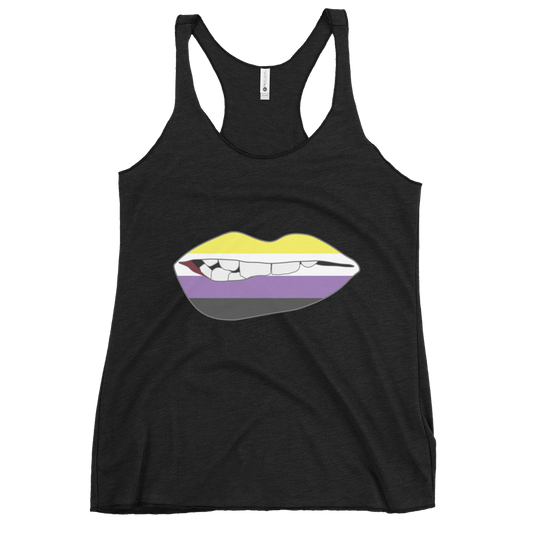 Biting Lips - Non-binary Flag Women's Racerback Tank