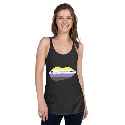 Biting Lips - Non-binary Flag Women's Racerback Tank