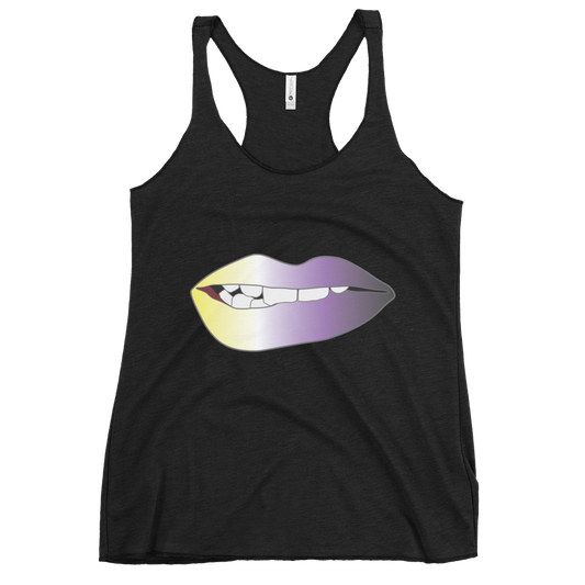 Biting Lips - Non-binary Pride - Gradient Women's Racerback Tank