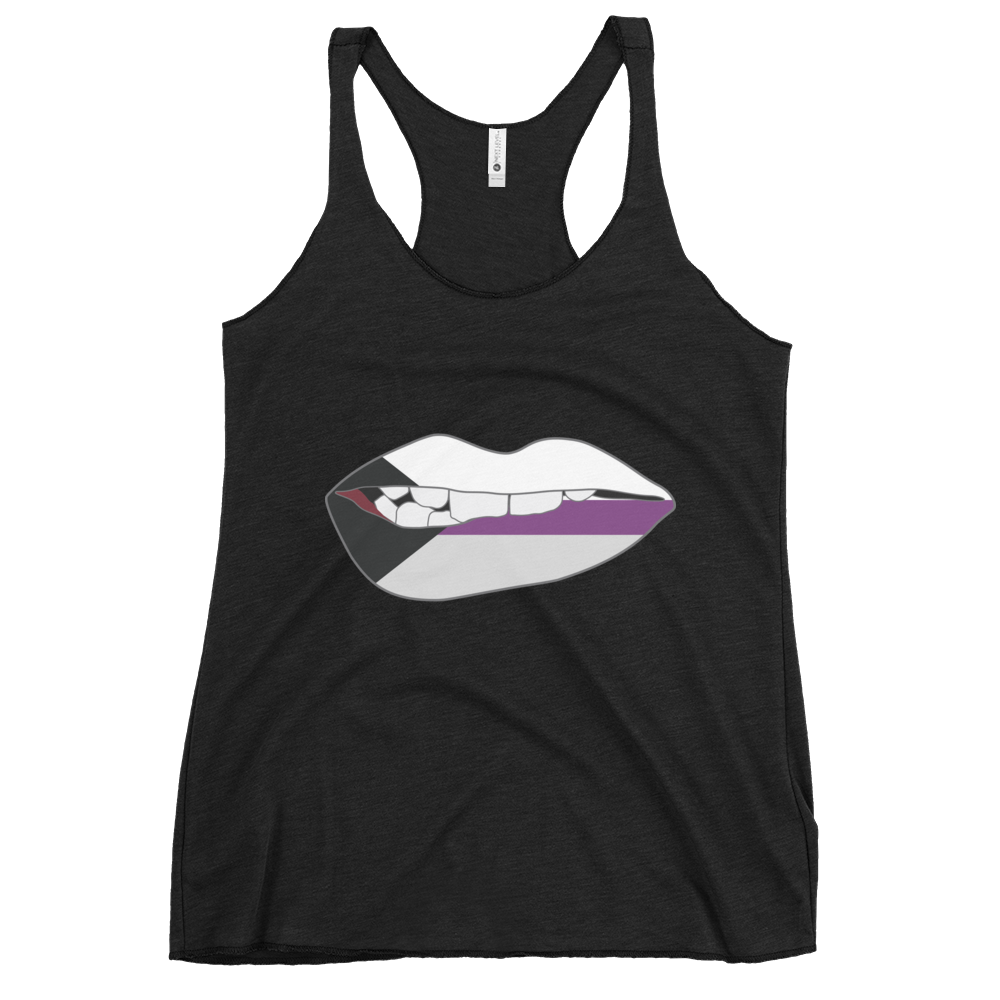 Biting Lips - Demisexual Flag Women's Racerback Tank