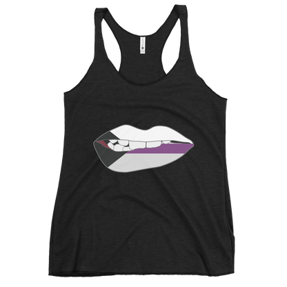 Biting Lips - Demisexual Flag Women's Racerback Tank