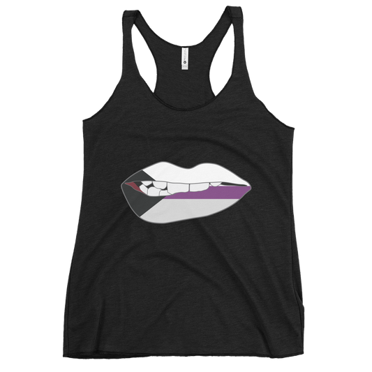 Biting Lips - Demisexual Flag Women's Racerback Tank