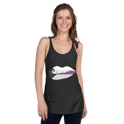 Biting Lips - Demisexual Flag Women's Racerback Tank