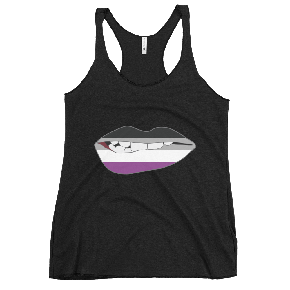 Biting Lips - Asexual Flag Women's Racerback Tank