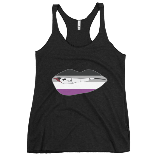 Biting Lips - Asexual Flag Women's Racerback Tank