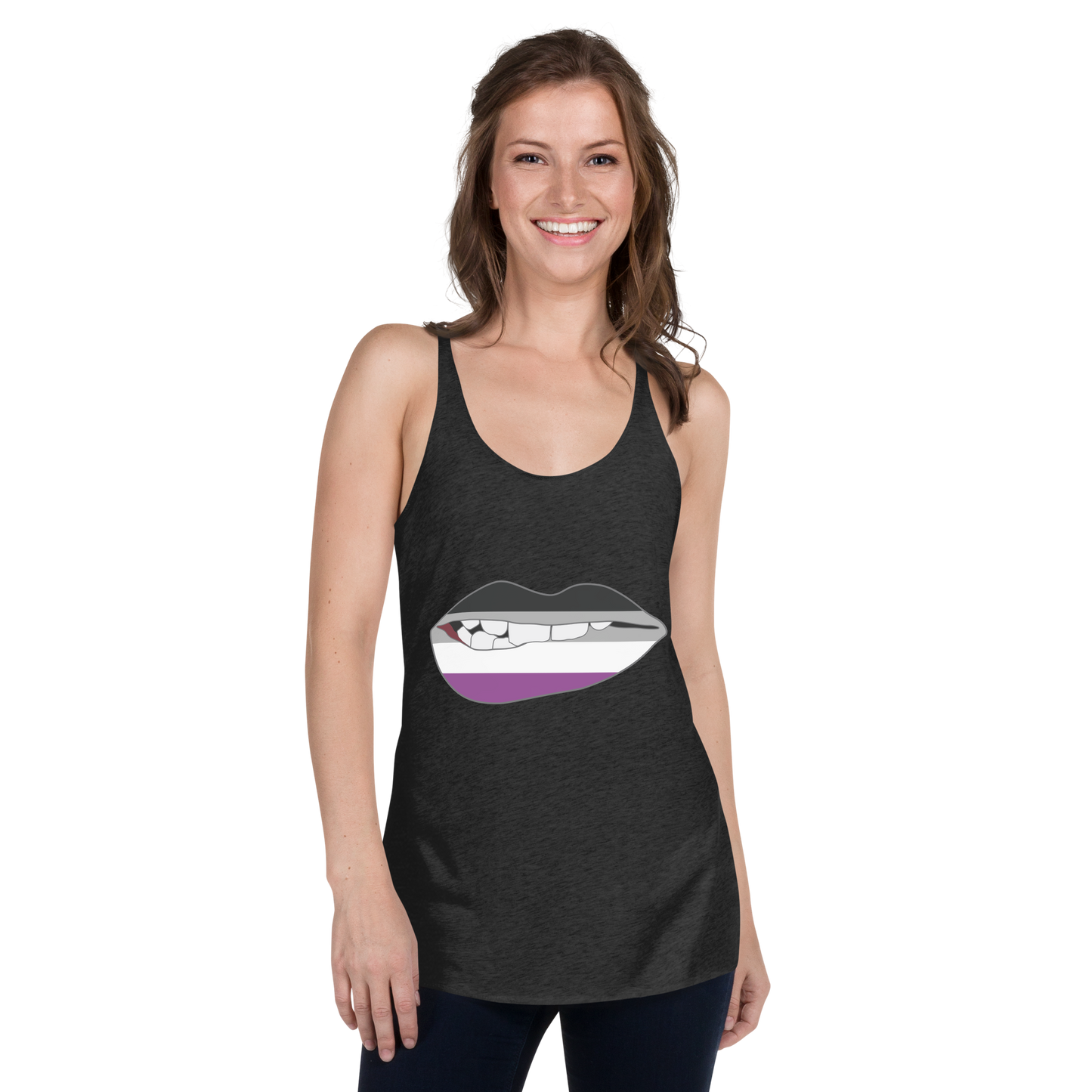 Biting Lips - Asexual Flag Women's Racerback Tank