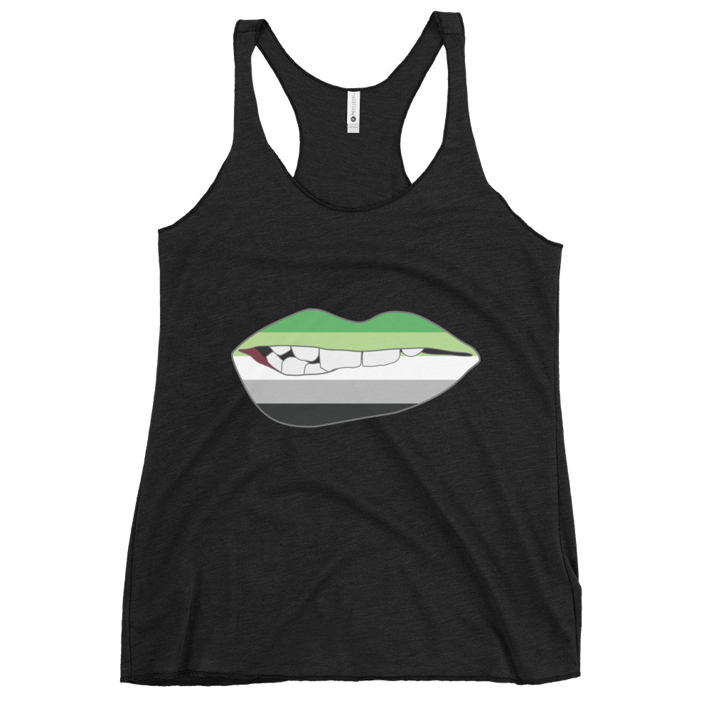 Biting Lips - Aromantic Flag Women's Racerback Tank