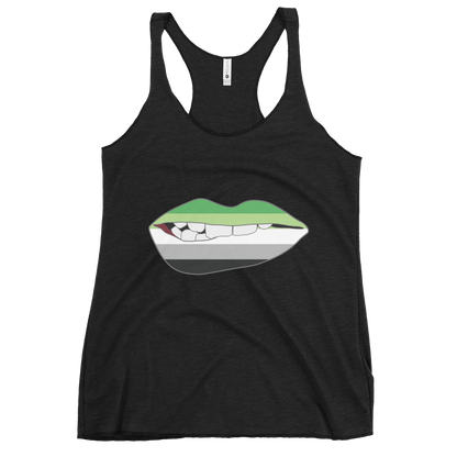 Biting Lips - Aromantic Flag Women's Racerback Tank