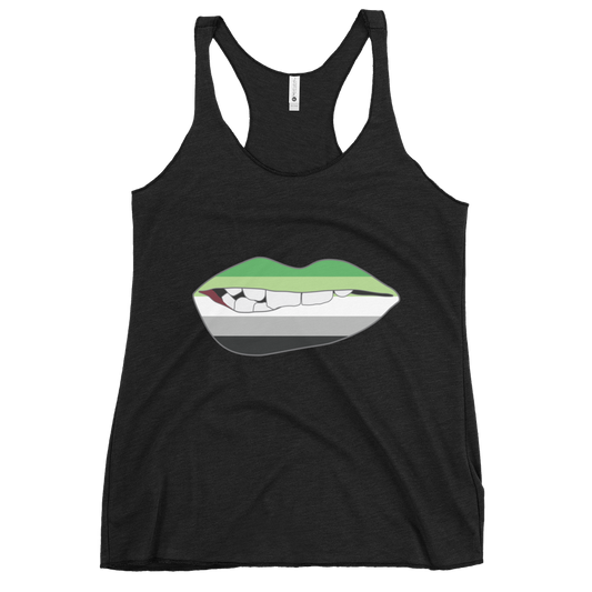 Biting Lips - Aromantic Flag Women's Racerback Tank