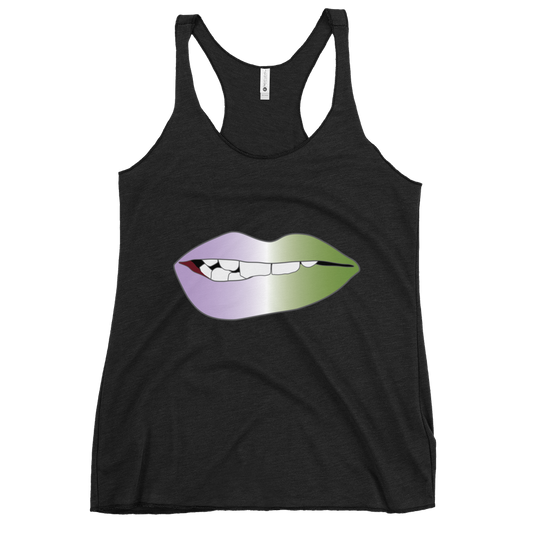 Biting Lips - Genderqueer Pride - Gradient Women's Racerback Tank