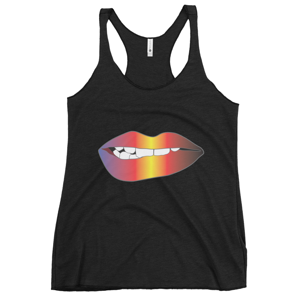 Biting Lips - Polyamory Pride - Gradient Women's Racerback Tank