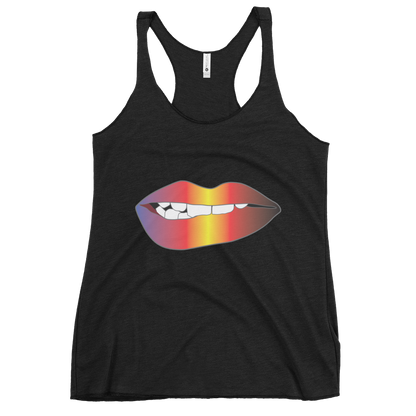 Biting Lips - Polyamory Pride - Gradient Women's Racerback Tank