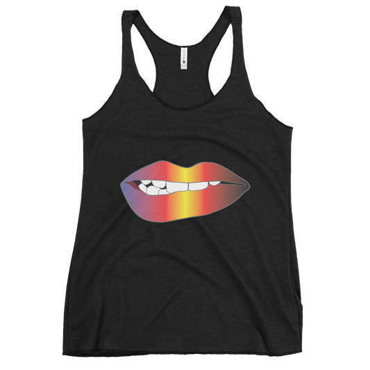 Biting Lips - Polyamory Pride - Gradient Women's Racerback Tank