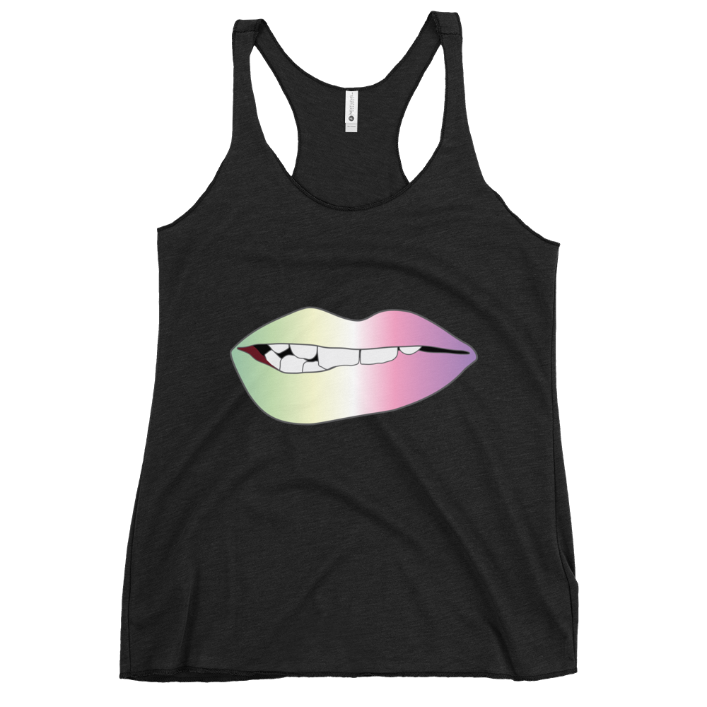 Biting Lips - Genderfae Pride - Gradient Women's Racerback Tank