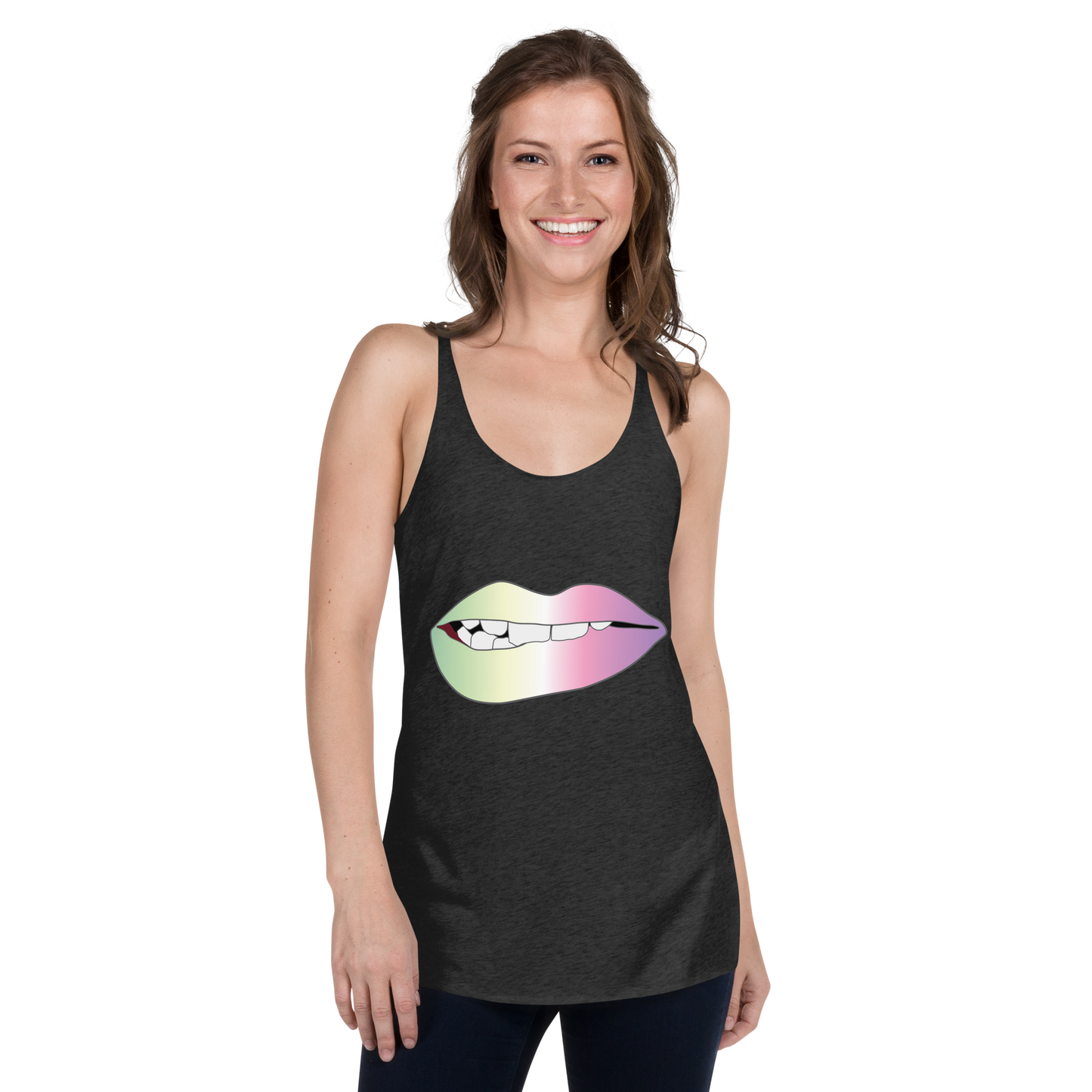 Biting Lips - Genderfae Pride - Gradient Women's Racerback Tank