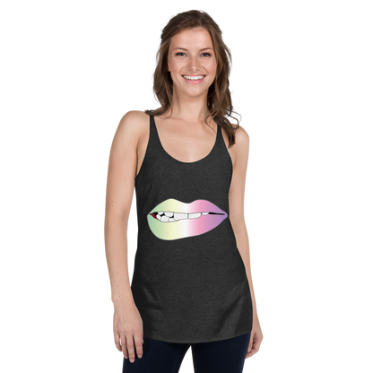 Biting Lips - Genderfae Pride - Gradient Women's Racerback Tank