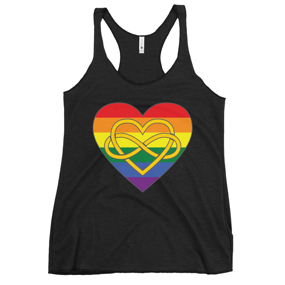 Polyamory Infinity Heart Rainbow Pride Women's Racerback Tank