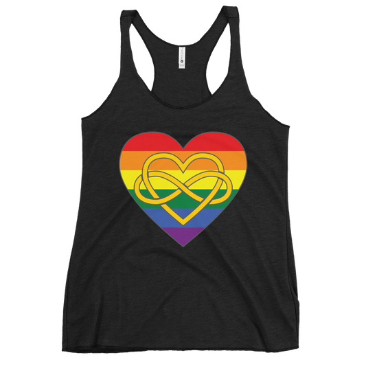 Polyamory Infinity Heart Rainbow Pride Women's Racerback Tank