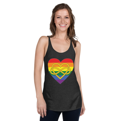 Polyamory Infinity Heart Rainbow Pride Women's Racerback Tank