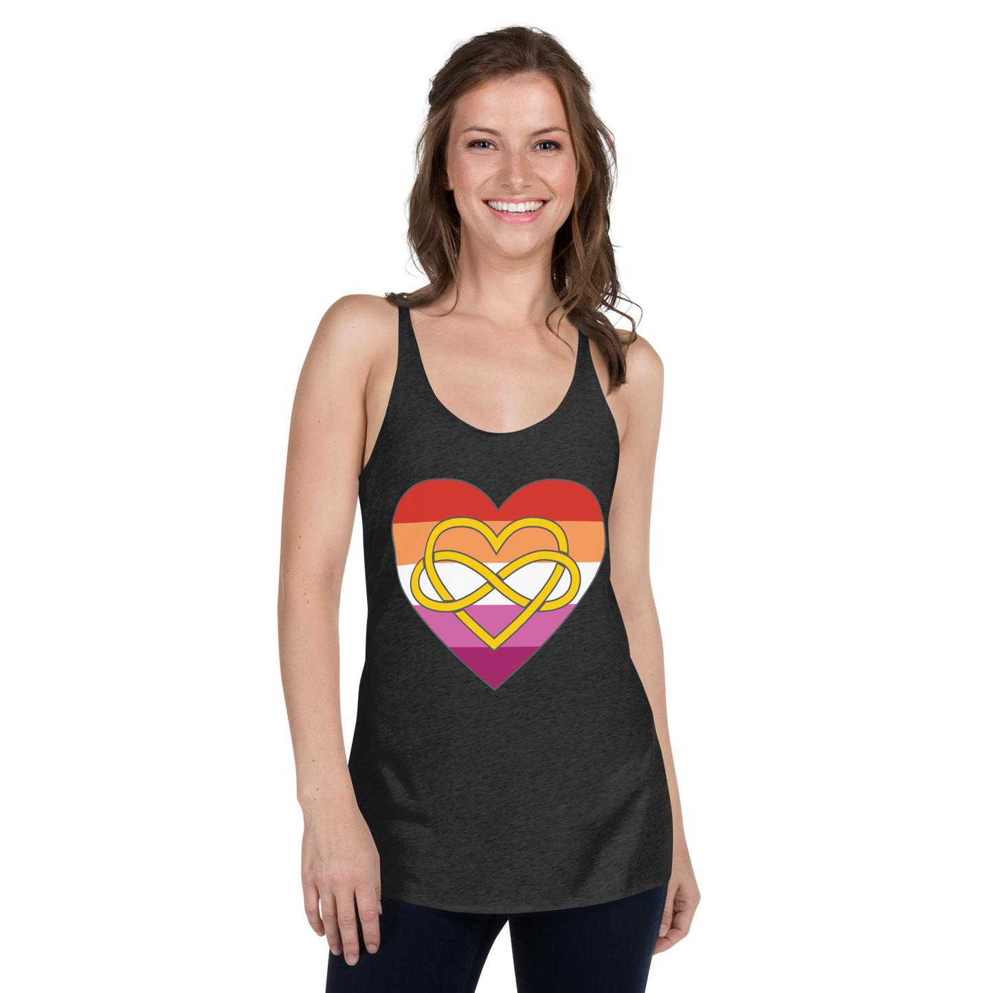 Polyamory Infinity Heart Lesbian Pride Women's Racerback Tank