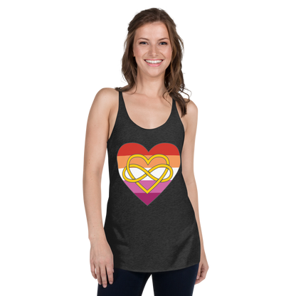 Polyamory Infinity Heart Lesbian Pride Women's Racerback Tank