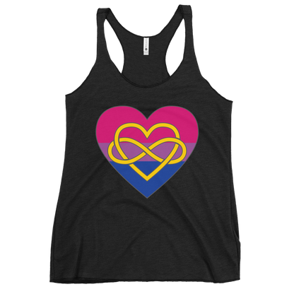 Polyamory Infinity Heart Bisexual Pride Women's Racerback Tank