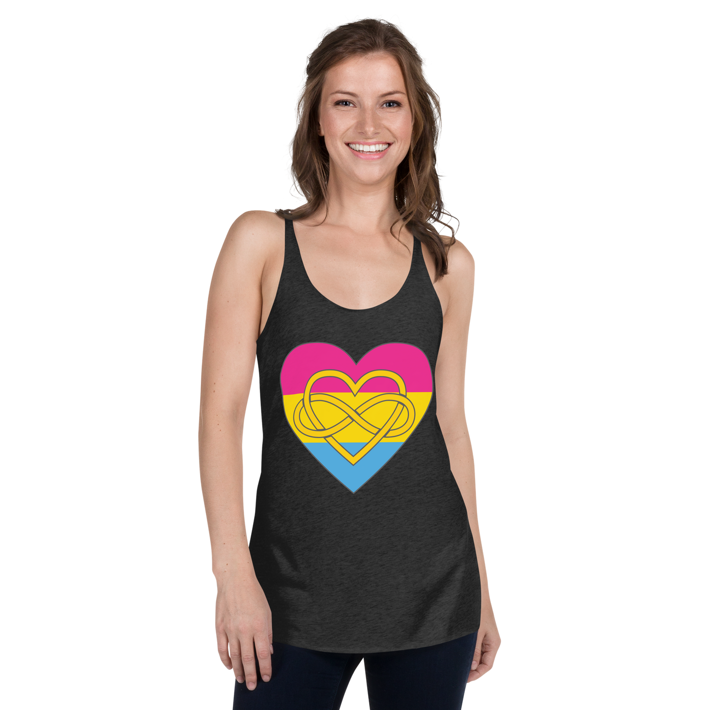 Polyamory Infinity Heart Pansexual Pride Women's Racerback Tank