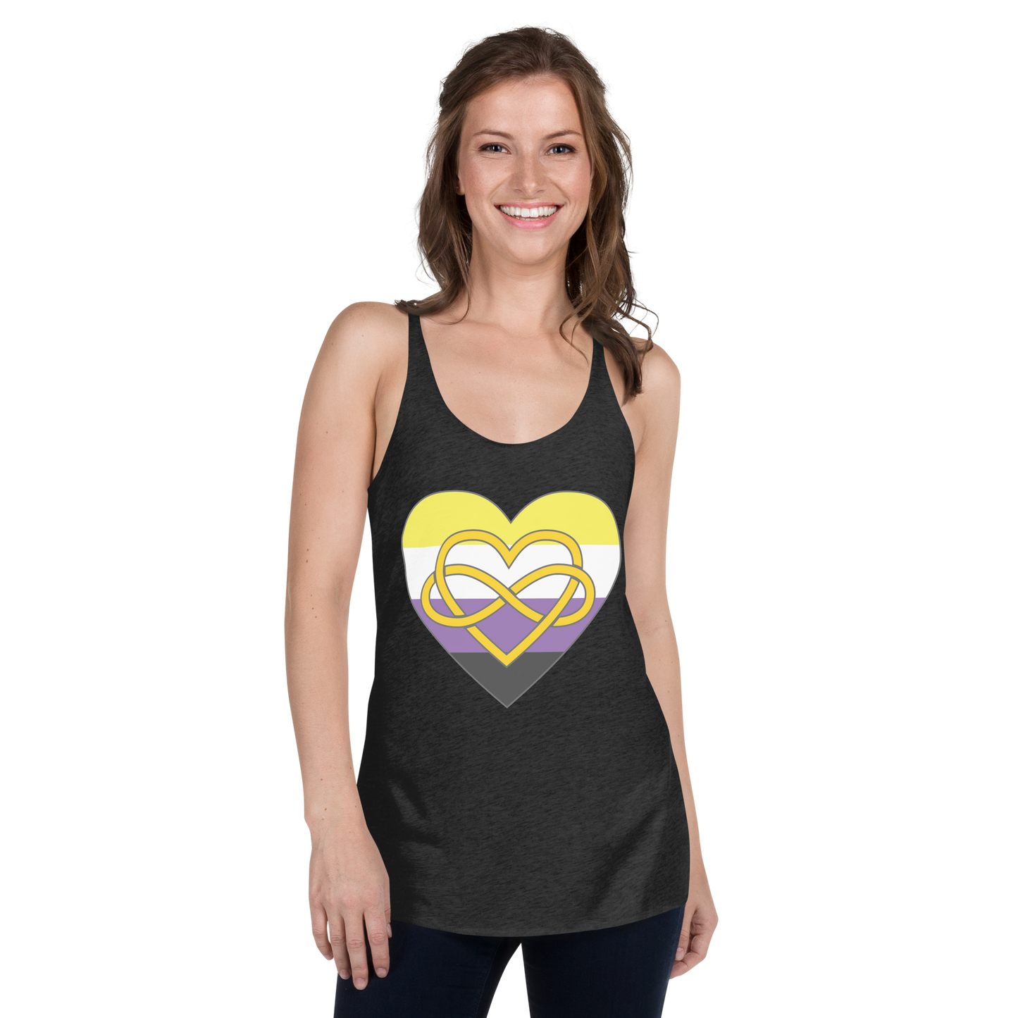 Polyamory Infinity Heart Non-binary Pride Women's Racerback Tank