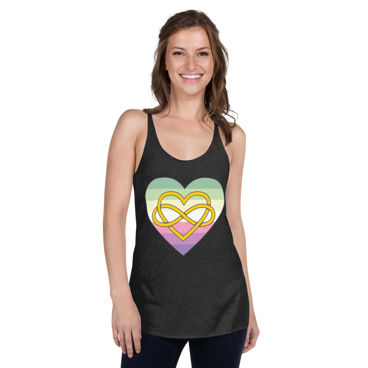 Polyamory Infinity Heart Genderfae Pride Women's Racerback Tank